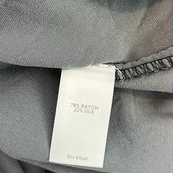 J Jill Womens Silk Blend Velvet Button Up Shirt Size LP Gray Blue Fairy Whimsy - Picture 8 of 8